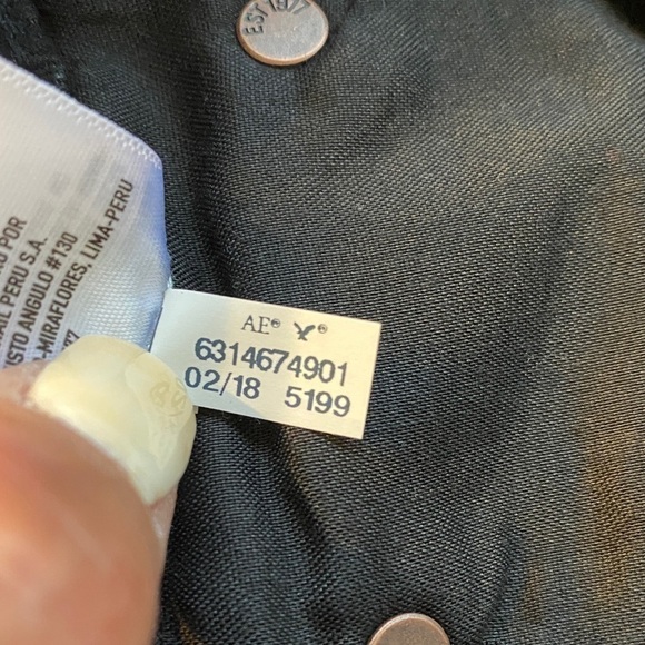 American Eagle Outfitters Hi Rise Festival Mini Jean Skirt Black Fringe Distress - Picture 10 of 12